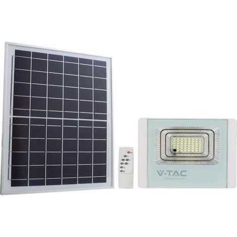 Foco LED V-TAC con mando a distancia y panel solar de 16 W, batería reemplazable, blanco natural, IP65