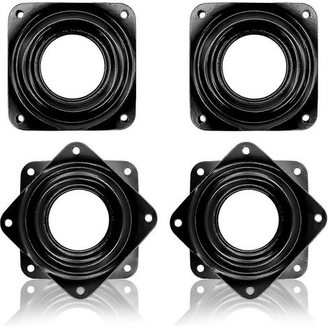 4 Stück quadratische Drehteller, Drehtischlager, Rolldrehplatte, Metalldrehplatte, quadratische Drehplatte, Drehteller (schwarz) (1/5)