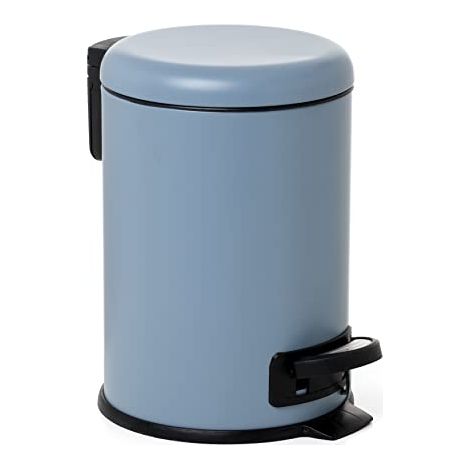 TATAY Cestino Bagno con Pedale 3L  Chiusura Ammortizzata  Secchio Interno Compatto Estraibile  Acciaio Inossidabile Resistente  Perfetto per Bagni Piccoli – Blue Mist (1/4)