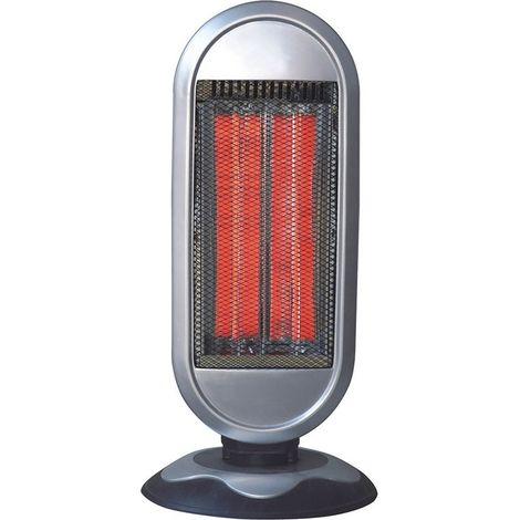 Estufa halógena de carbono Fulgor 900W negro y plata 2 potencias, función oscilante, 2 elemntos, termostato regulable (1/4)