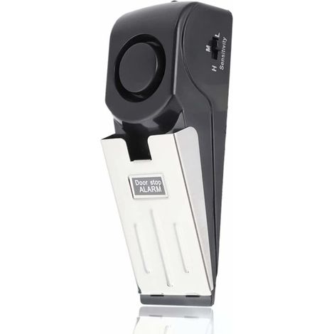 Alarme d'arrêt de Porte, 120dB Alarme Anti-effraction pour Les Voyages à Domicile, Système de sécurité pour la Maison Butée Outils de sécurité Indicateur de Pile Faible (Piles Non comprises) (1/5)
