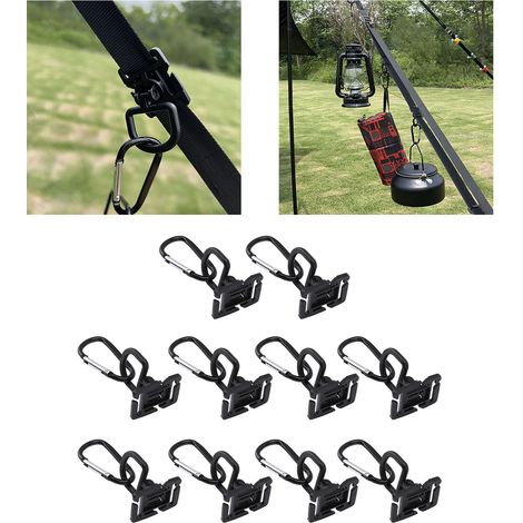 Packung mit 10 Schlaufenhaken für Campingband, perfekt für Zelte, Markisen, Campingplätze, Campinglampen und Wäscheleinen. (1/5)