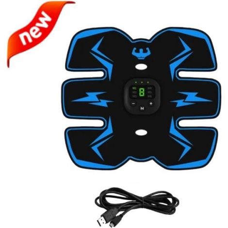 Appareil massage manuel,Stimulateur musculaire EMS avec écran LCD, appareil d'entraînement pour abdominaux - Blue 1[A802]