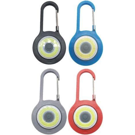 Petite lampe de poche LED mini mousqueton porte-clés lumière d'urgence super lumineuse 3 modes lampe de poche stroboscopique la plus puissante (lot de 4) (1/5)