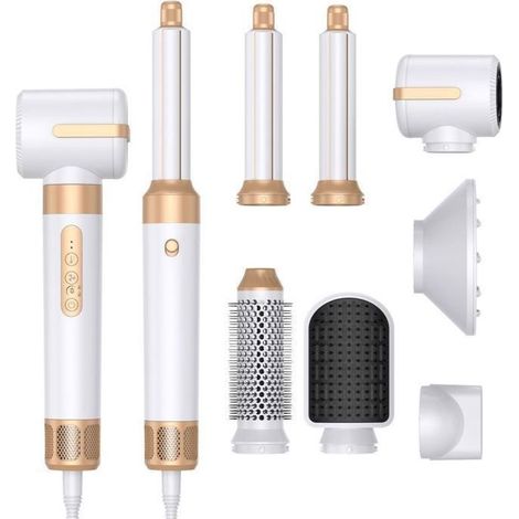Sèche-Cheveux 7 en 1 - Hair Dryer - Haute Vitesse - Ions Négatifs - Brosse Soufflante - Air Boucleur (1/5)