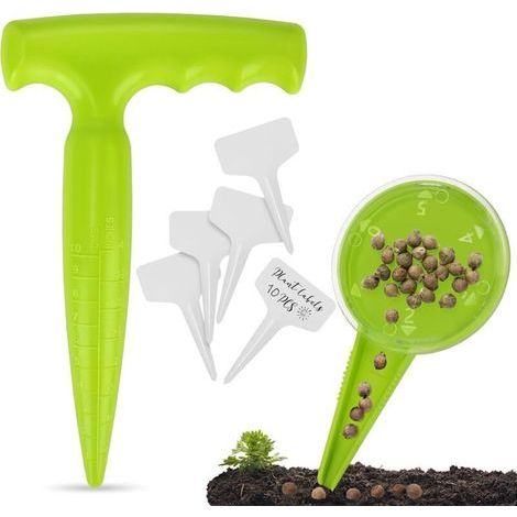 Kit de plantation pour bulbes et légumes – 2 outils ergonomiques + 10 étiquettes jardin – Lot complet pour semis précis (1/4)