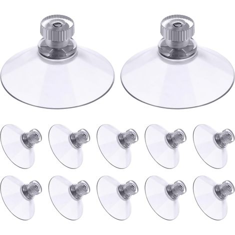 ventouse a visser, 12 Pièces 41mm Ventouses Transparentes avec Filetage, Extra Fortes PVC Plastique Suspension Rideau Isolant Ventouse pour Camping Car, Fenêtre, Salle de Bain, Van (1/5)