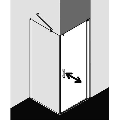 Kermi Porte battante Pega 1KL 0930x 1850 GAK : 890-915 SIHG verre trempé transparent Clean (1/4)