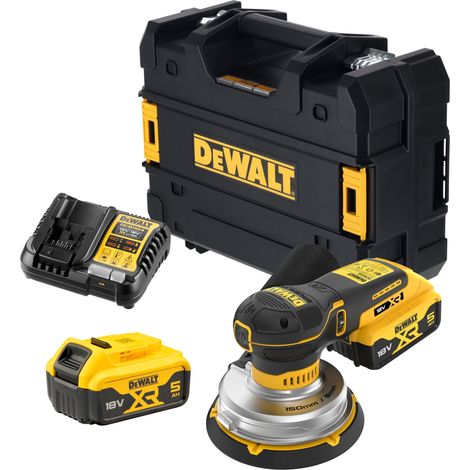 Ponceuse excentrique sans fil DEWALT DCW230P2, 150 mm, 18 V, 2 batteries de 5,0 Ah et chargeur dans un coffret TSTAK (1/5)
