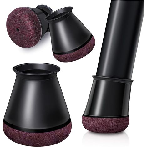 24 Stück Silikon-Stuhlbeinschoner, Bodenschoner, Filzgleiter für Stühle, reduzieren Geräusche und verhindern Kratzer (Klein, Schwarz)