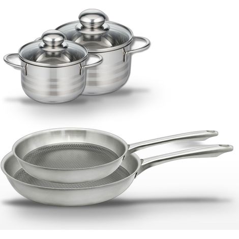 Lot de 2 poêles 24/28 cm et 2 faitouts 12/14 cm Elo Relief Passion (1/5)
