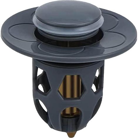Tapón de desagüe para fregadero - Filtro de desagüe emergente tipo pulsador - Filtro de desagüe para fregadero antiobstrucción 66cm (1/5)