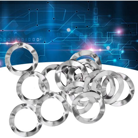 Kit de 100 rondelles ondulées en acier inoxydable A2, assortiment de pièces de fixation M10 pour bricolage (1/5)