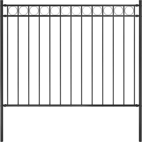 Clture de jardin en acier 1,81 x 1 m Noir