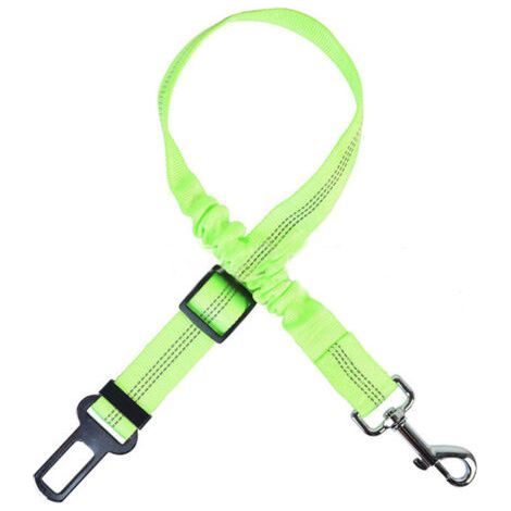3 Pack Dog Car Seat Belts - Fluorescent Green - Reflective White Hook (1/5)