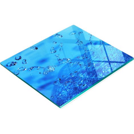 Tabla de cortar de cristal para cocina con gráfico decorativo de gotas de agua 60x52 cm (1/5)