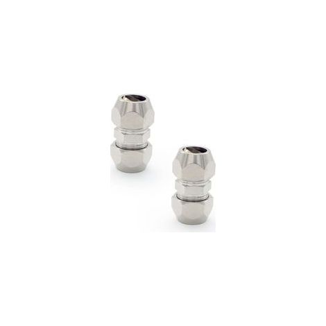 2 Pièces Raccord Olive Gaz, Argent Tuyau Pneumatique Raccord, Cuivre Nickelé Tube Double Droite Connecteur Rapide, Convient pour Plomberie, Compresseur D'air.(8mm) (1/5)