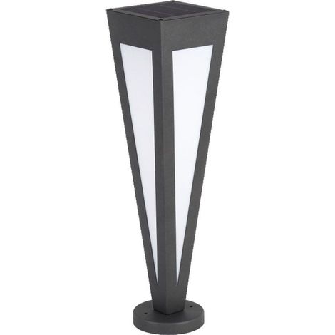 Lámpara de pie solar LED para jardín V-TAC de 2 W y 635 cm con mando a distancia, color negro, blanco cálido, IP65