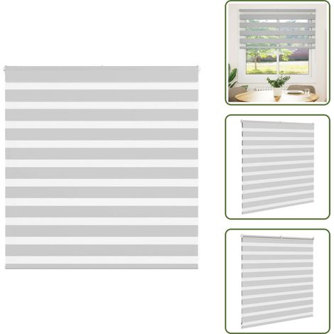 vidaXL Zebrarollo Hellgrau 140x100 cm Stoffbreite 135,9 cm Polyester (1/5)