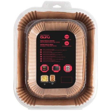The Kitchen Guru - Gurupa Pack - Moules Papier Cuisson Air Fryer 150 Pcs (1/2)