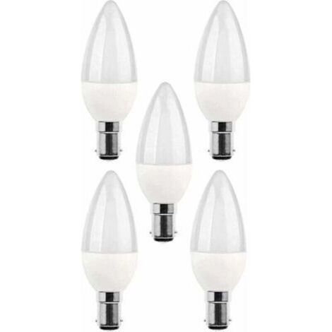 5 packs d'ampoules LED B15, ampoule incandescente 5 W, 220V 270 lm, lumière du jour 3000 K, ampoule B15 à culot baïonnette, [classe d'efficacité énergétique A+].