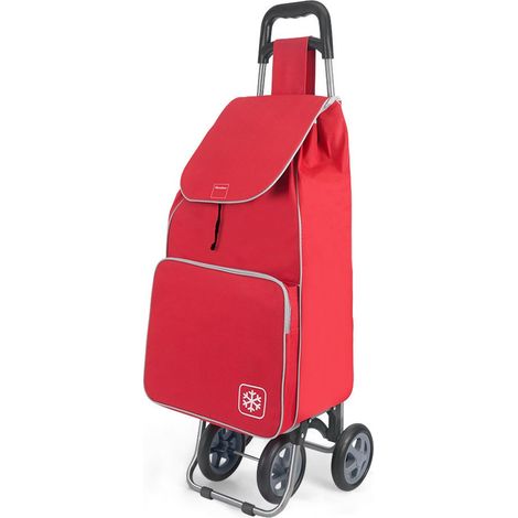 Metaltex Shopping Cart with 4 Wheels, Metal Texture, Red, 120x60x6 cm (1/5)