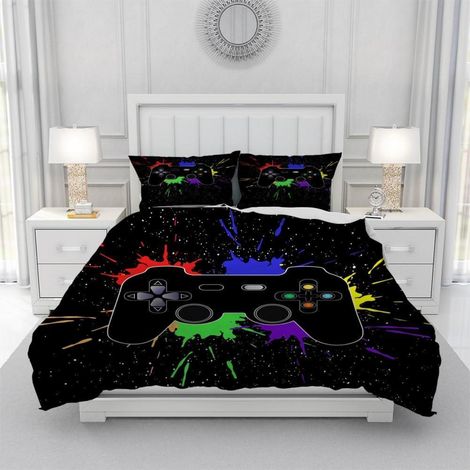 Ensemble de literie 135x200 cm avec motif Gamepad, 100% microfibre