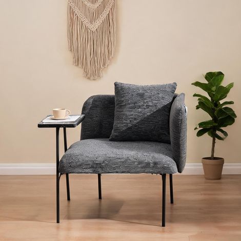 Fauteuil coloris gris foncé en chenille 28,4 x 33,9 x 27,9 cm (1/5)