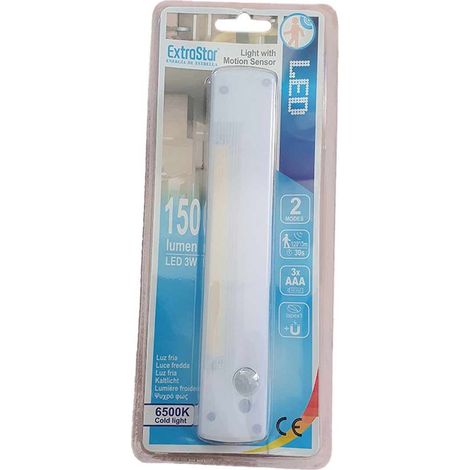 Lampada LED con Sensore a Movimento 2 Modalità Lampada Notturna con Luce Bianco Freddo 6500K 150lm 3W 19035mm