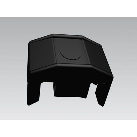 Piastrina Palo Tondo in PVC Nera + Vite Autoperforante (1/2)
