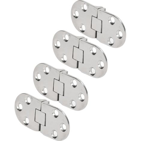 Lot de 4 charnières de porte avec trous de fixation, en acier inoxydable 316, pour bateaux, yachts et camping-cars. (1/5)
