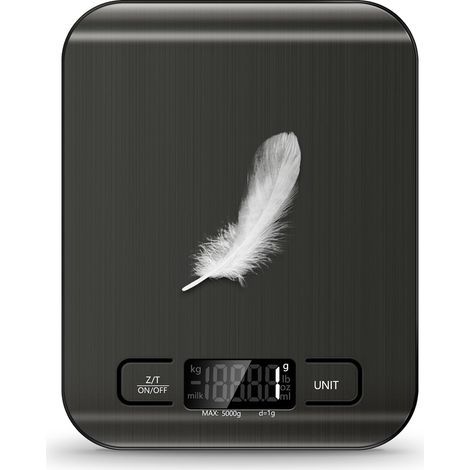 5 kg Küchenwaage mit LCD-Bildschirm, 0,05 oz/1 Gramm digitale Edelstahl-Kochwaage (Batterien enthalten). (1/5)