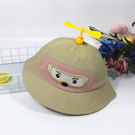Chapeau de protection faciale pour enfants, coloré et mignon, masque de protection faciale amovible pour bébés, kaki (1/3)