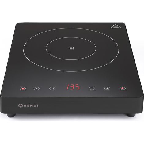Placa de inducción portátil con panel táctil, 1 zona de cocción, Black Line, diámetro 22 cm, 2000 W - Hendi 239391 (1/3)