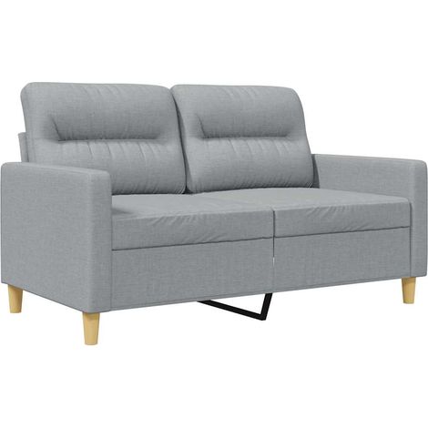 Divano a 2 Posti Sofa Grigio Chiaro 120 cm in Tessuto (1/5)