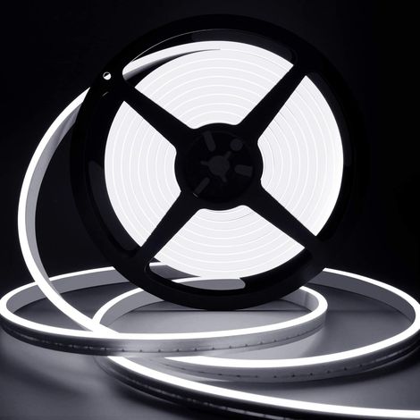 MIMOSON-LED Strip Ice Blue, 12V Dimmable Neon LED Strips, 5M Waterproof 3000K LED Light Strip, Silicone DIY Flexible Light Strip with Power Supply and Controller for Indoor Outdoor Home Kitchen Decora (1/5)