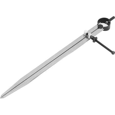 Compas à branche plate réglable en acier carbone avec écrou à ressort pour traçage cuir et marquage 300 mm (1/5)