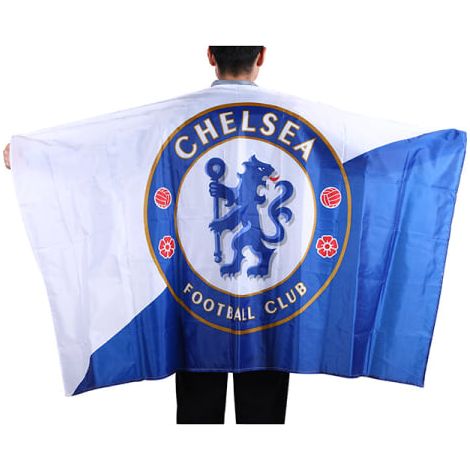 Drapeau Real Madrid Coupe du Monde 2022 en polyester résistant, dimensions 86x135 cm, fanion Chelsea inclus, idéal pour supporter les matchs, tissu léger et durable, décoration murale ou de stade, liv (1/4)