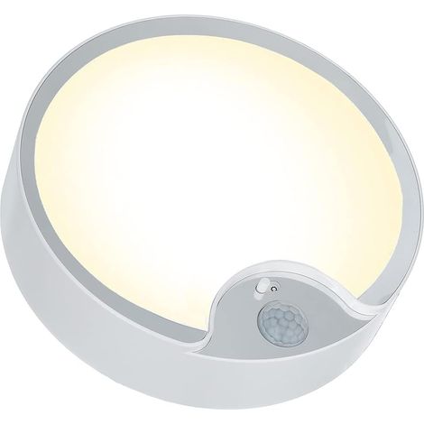 Plafonnier LED à Détecteur de Mouvement, Lampe de Plafond Intérieure Super Lumineuse à Piles, 18,3cm 300LM lumière chaude (1/5)
