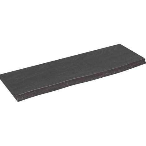 Étagère murale multiposition - Meuble Étagère murale gris foncé 60x20x2 cm bois chêne massif traité -BV98364 (1/4)
