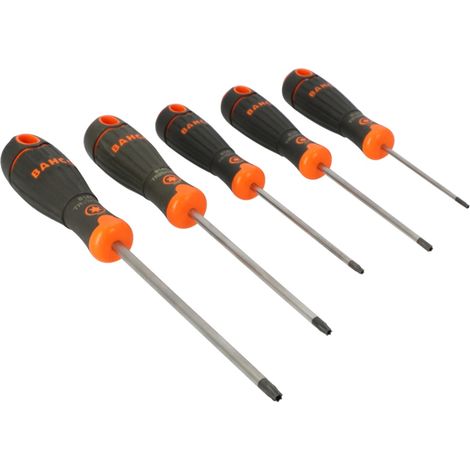 BahcoFIT Satz Schraubendreher für TORX-Schrauben, manipulationssicher, mit Gummigriff - 5-tlg. (1/3)