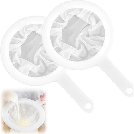 Lot de 2 petits tamis - Filtre à mailles fines pour aliments, jus, café et huile - Idéal pour le lait de soja et le vin (200/400 mesh) (1/5)