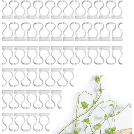 100 Pièces Clips Auto Adhésifs Crochet Fixateur Murale Vigne Vert Clip Support Grimpantes Mur Vigne Invisible Fixateur Mural Support (1/5)