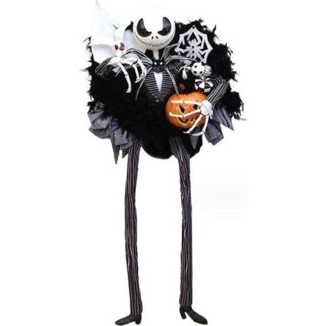 Couronne de porte d'Halloween, décoration de Noël cauchemardesque, noire (1/5)