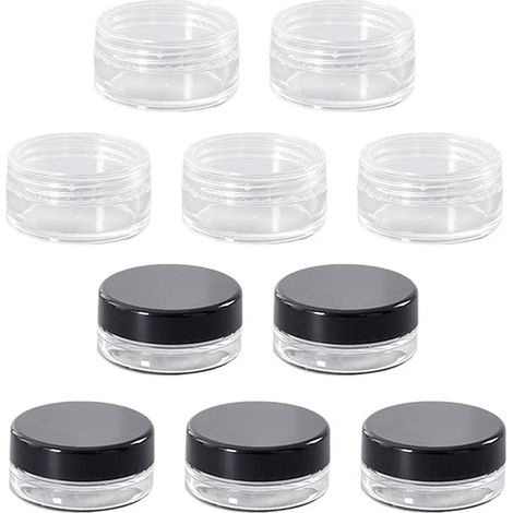 Confezione da 10 mini scatole, scatola rotonda, scatola di plastica, portapillole portatile, scatola trasparente multifunzionale (1/5)