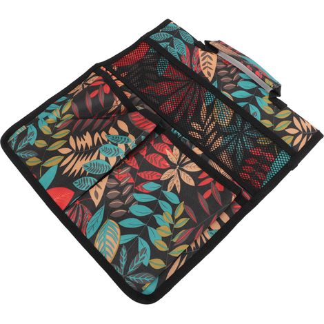 Sac de rangement pour outils de jardinage en tissu Oxford 600D, pliable et portable, avec de multiples poches, idéal pour les jardins extérieurs et les feuilles rouges. (1/5)