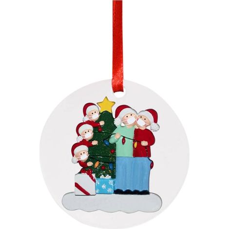 Ornement De Noël - En Plastique - 10 Cm - Personnalisable Au Marqueur - Pour Arbre De Noël Ou Cadeau - 1 Pièce (1/5)