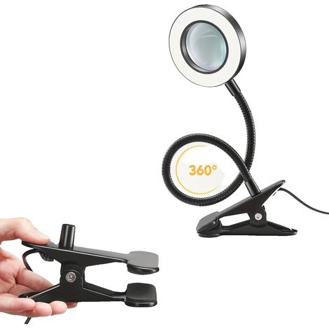 Vergrößerungsglas, 10-fache Vergrößerung, flexibles Schwanenhals-Design, 10 Helligkeitsstufen, 3 Farbmodi, USB-betrieben (1/5)