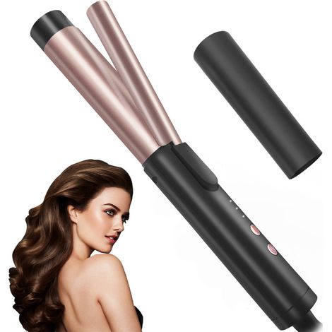 Fer à Boucler Électrique 25mm - 3 Niveaux de Température Réglable (160℃/180℃/200℃) - Manchon Anti-chaleur - Cordon Pivotant 360° - 110-240V - Pour Femmes et Filles (1/3)