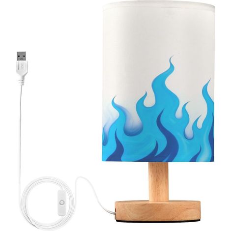 Lampe de chevet bleue fluorescente blanche pour bébé, table (1/5)
